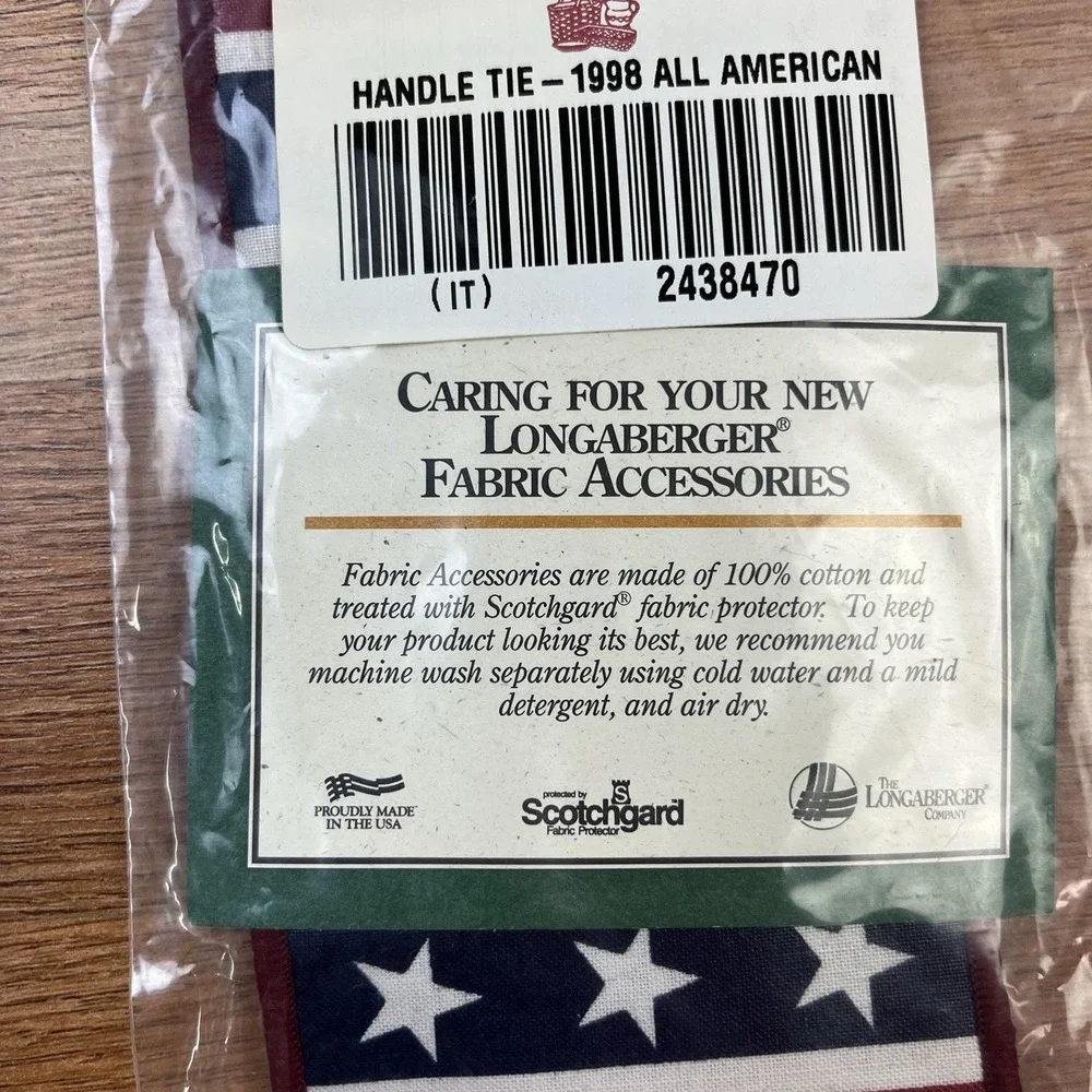 Longaberger Fabric Handle‎ Tie for 1998 All American Basket NEW TIE ONLY